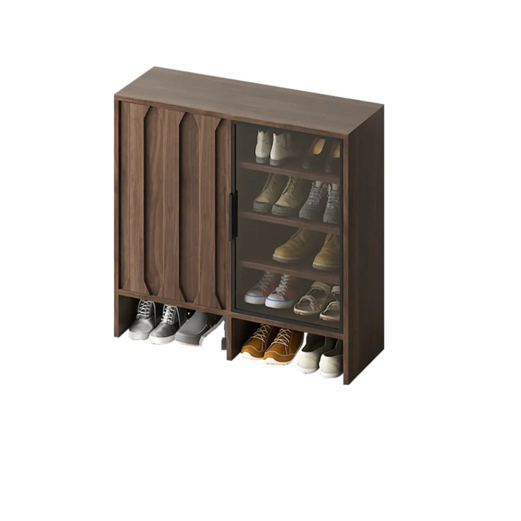 Panca scarpiera moderna a 4 ripiani in legno