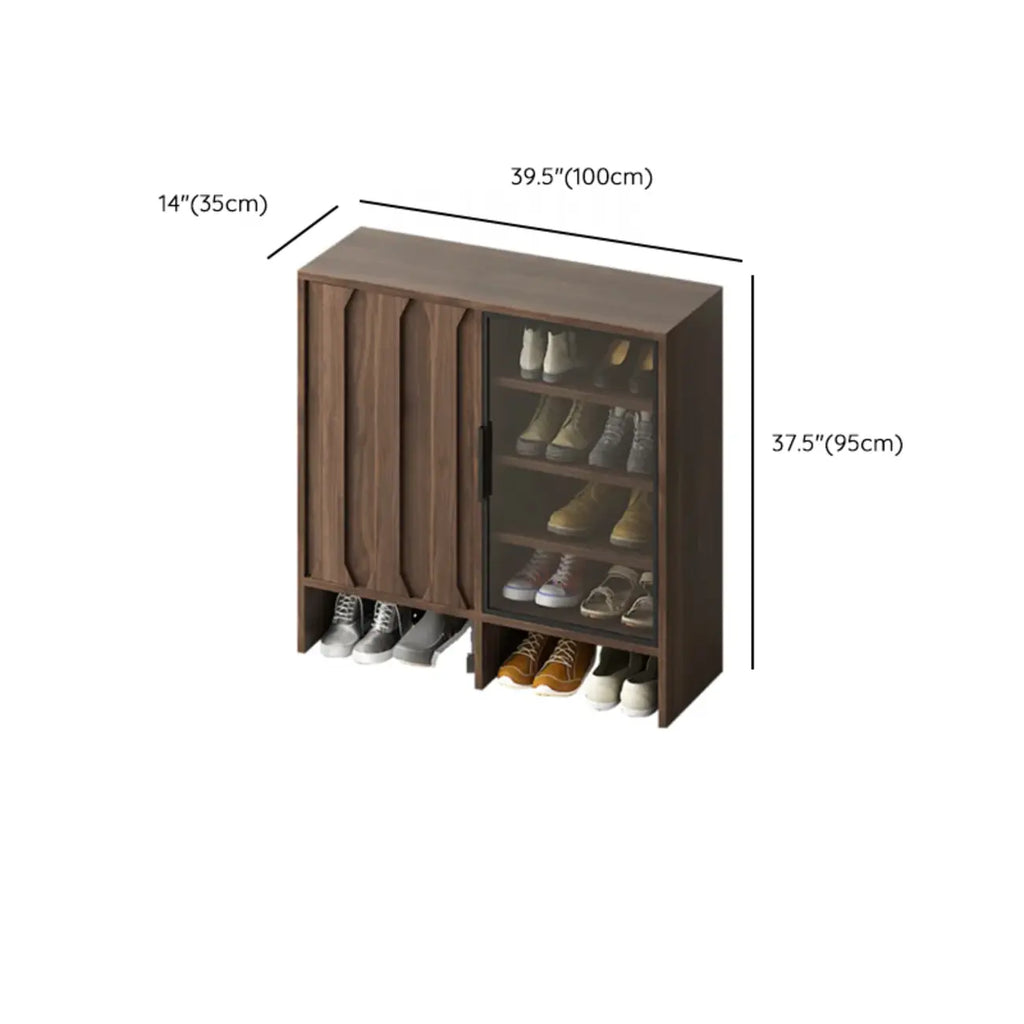 Panca scarpiera moderna a 4 ripiani in legno