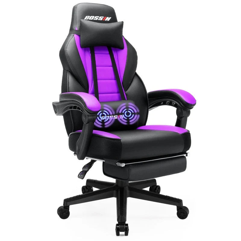 Chaise de jeu BOSSIN style racing, chaise de jeu grande taille supportant jusqu'à 136 kg (300 lbs), dossier haut, chaise d'ordinateur