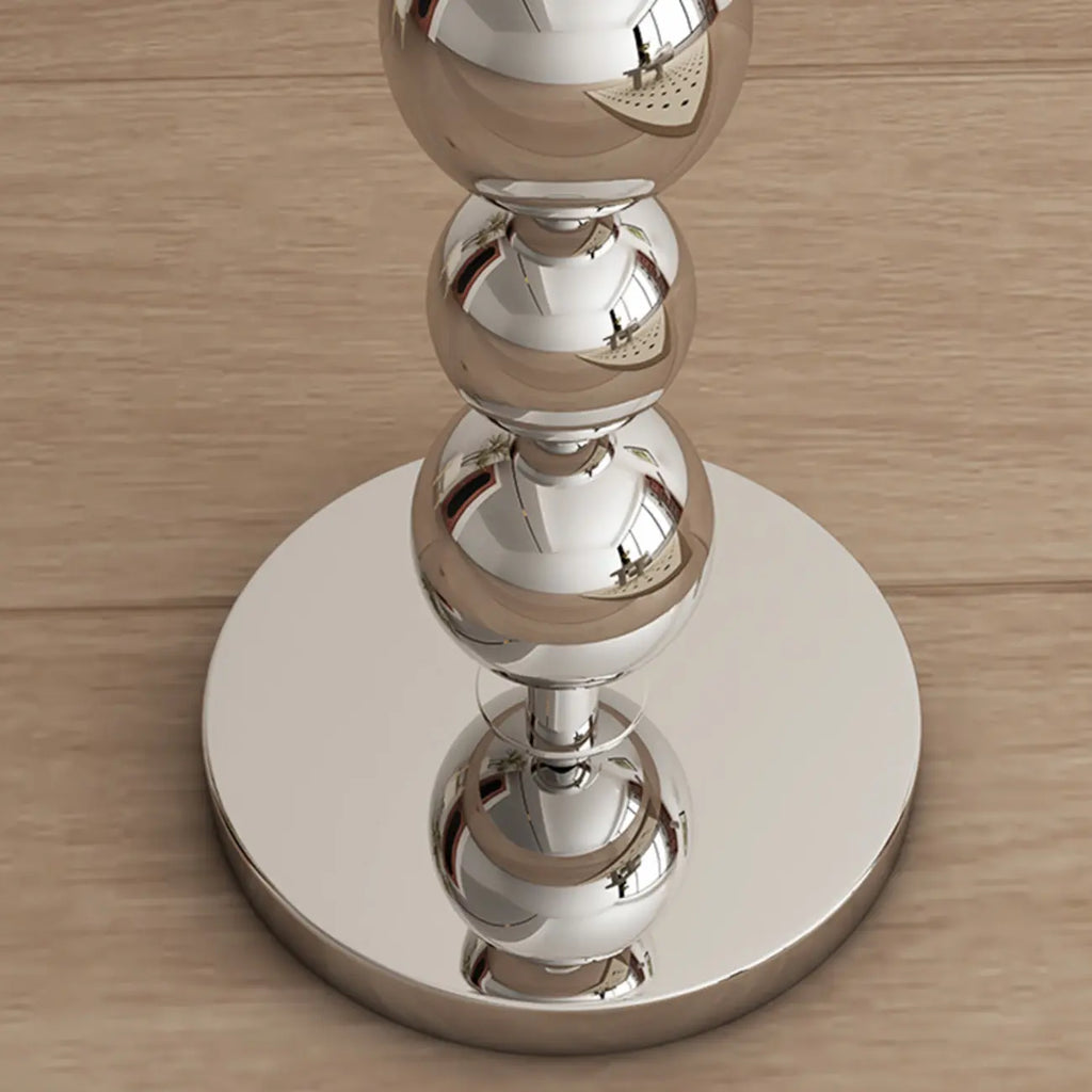 Lampadaire décoratif moderne à boules empilées avec abat-jour en tissu