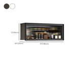 Vitrine de cuisine suspendue en métal gris et verre