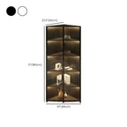 Vitrine d'angle moderne en métal gris et bois avec porte vitrée