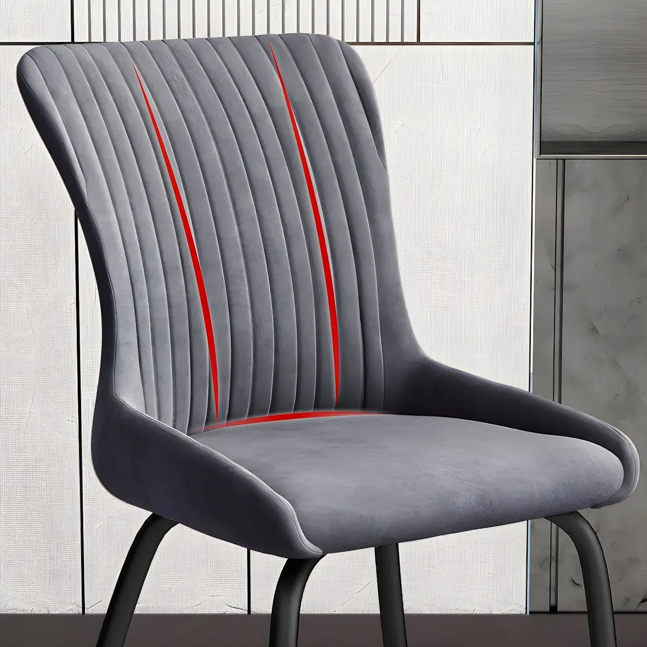 Chaises de cuisine/salle à manger industrielles gris foncé sans accoudoirs