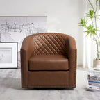 Fauteuil à barillet pivotant en cuir PU touffeté KINWELL 29