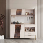 Buffet de rangement de luxe en MDF avec panneau perforé et accents dorés