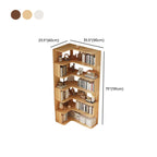 Bibliothèque d'angle en bois composite à 6 étagères
