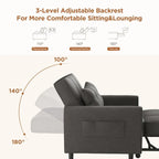 Canapé-lit convertible 3 en 1, avec fauteuil gigogne et lit pliant, idéal pour le salon.