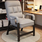 Chaise de bureau moderne grise rembourrée à 4 pieds