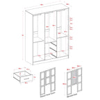 Armoire-penderie Palace Imports Cosmo 3 portes, 100 % bois massif, avec portes en bois massif ou miroir