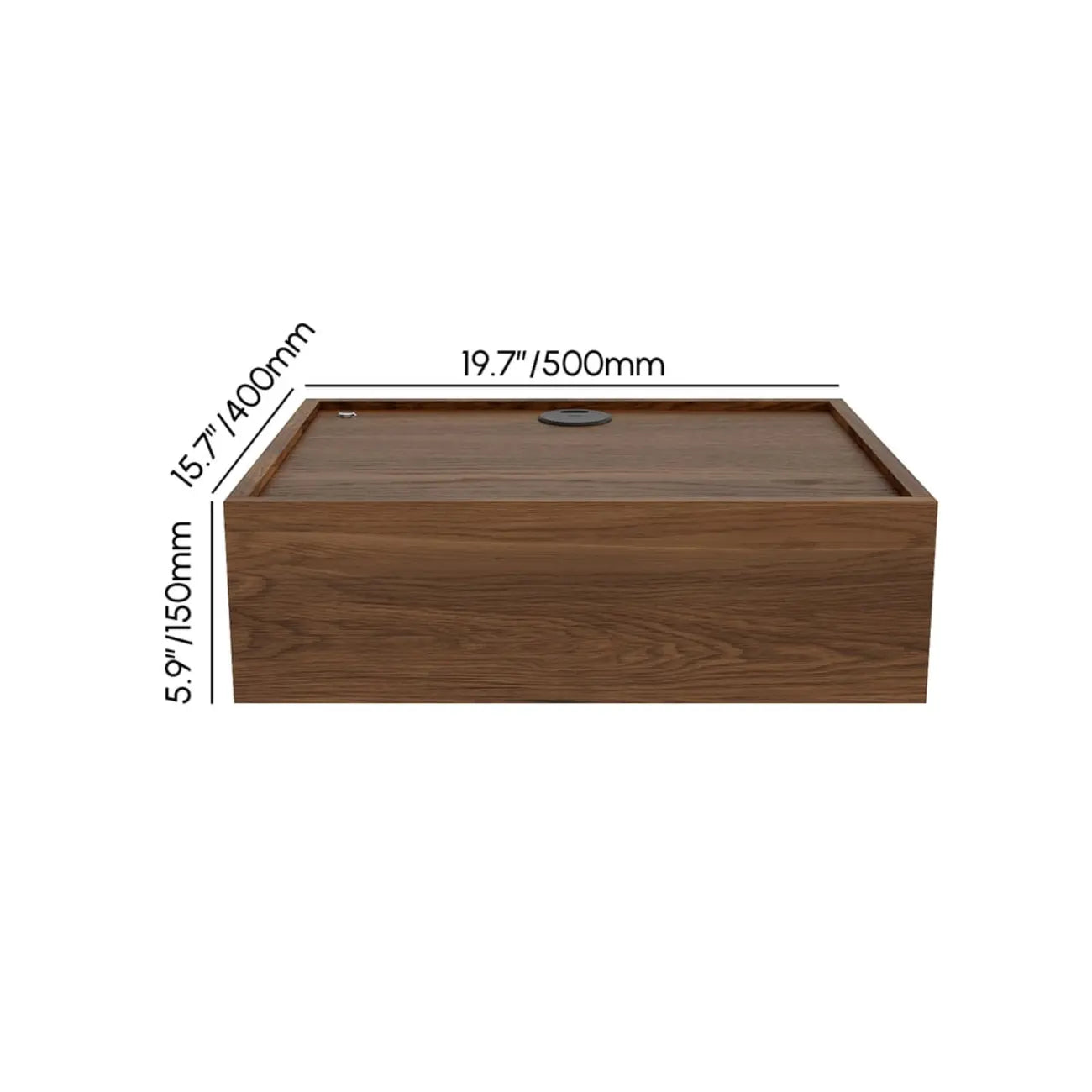 Ensemble de 2 tables de chevet flottantes en noyer avec chargeur sans fil LED