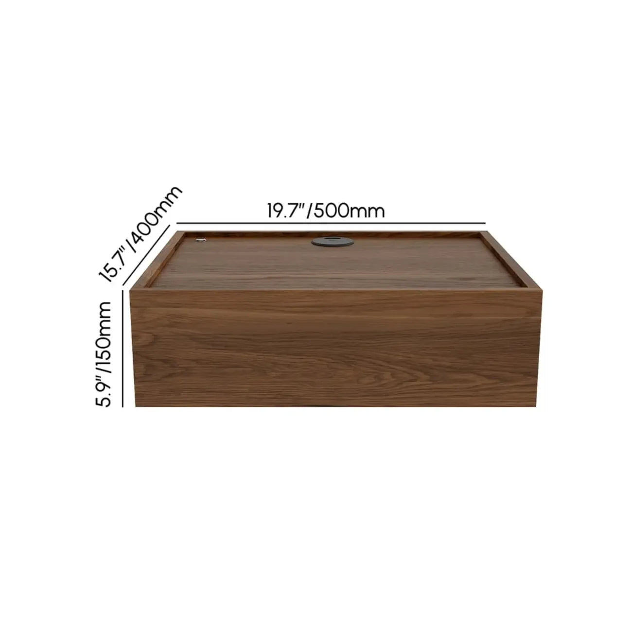 Ensemble de 2 tables de chevet flottantes en noyer avec chargeur sans fil LED