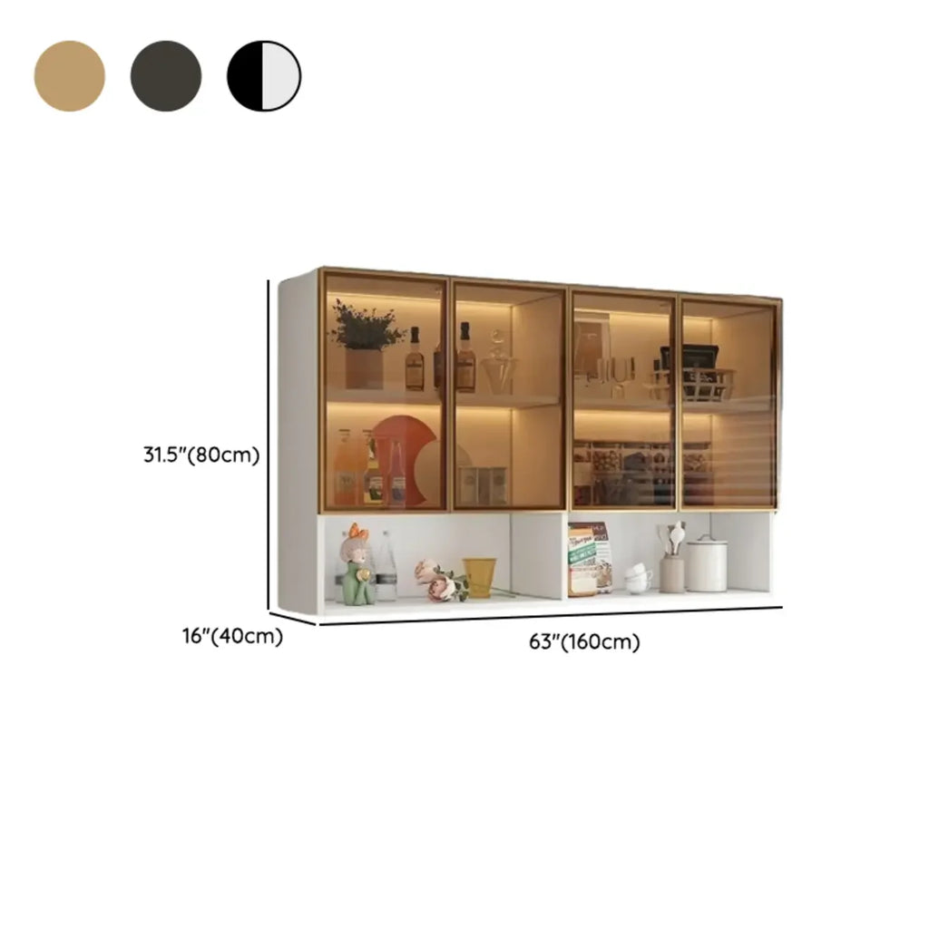 vaisselier mural gris en bois pour cuisine