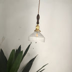 Suspension industrielle en verre transparent pour cuisine