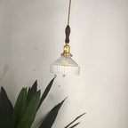 Suspension industrielle en verre transparent pour cuisine