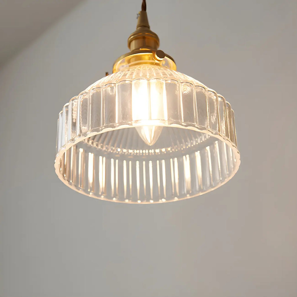 Suspension industrielle en verre transparent pour cuisine