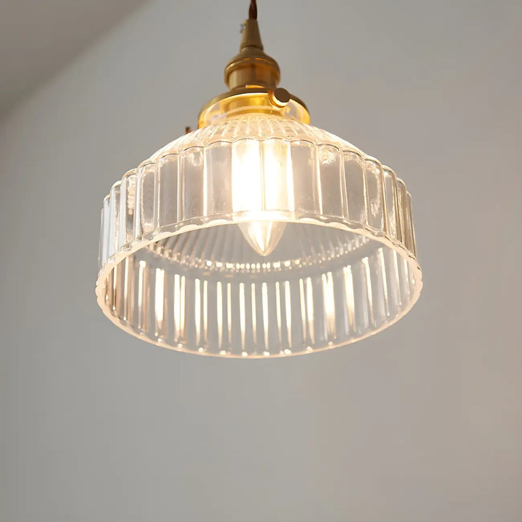 Suspension industrielle en verre transparent pour cuisine