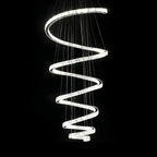 Grand lustre moderne à spirale LED en cristal et à plusieurs niveaux