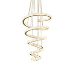 Grand lustre moderne à spirale LED en cristal et à plusieurs niveaux