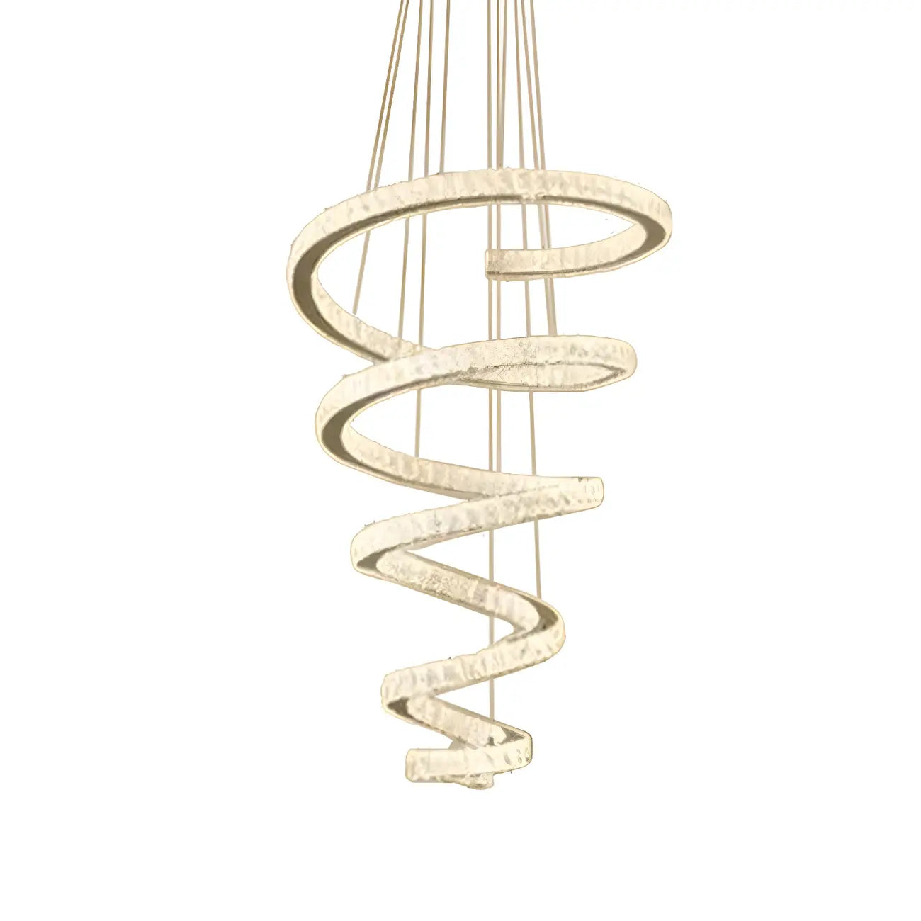 Grand lustre moderne à spirale LED en cristal et à plusieurs niveaux