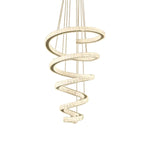 Grand lustre moderne à spirale LED en cristal et à plusieurs niveaux