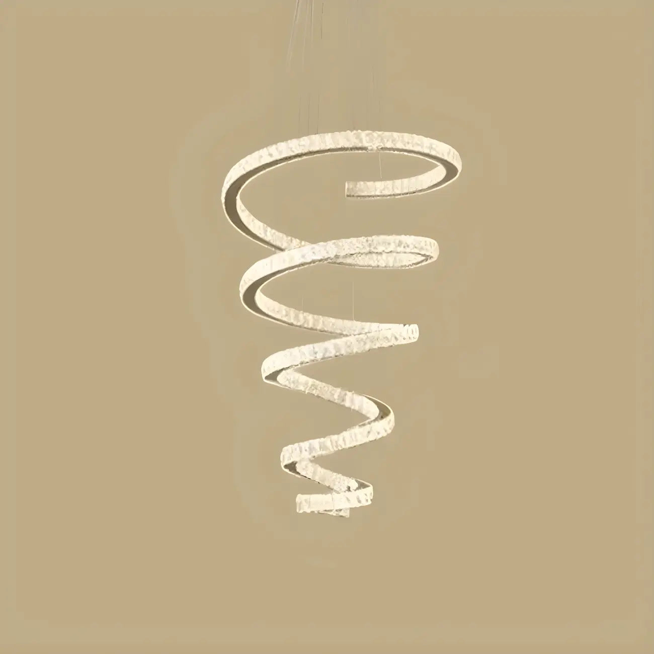 Grand lustre moderne à spirale LED en cristal et à plusieurs niveaux