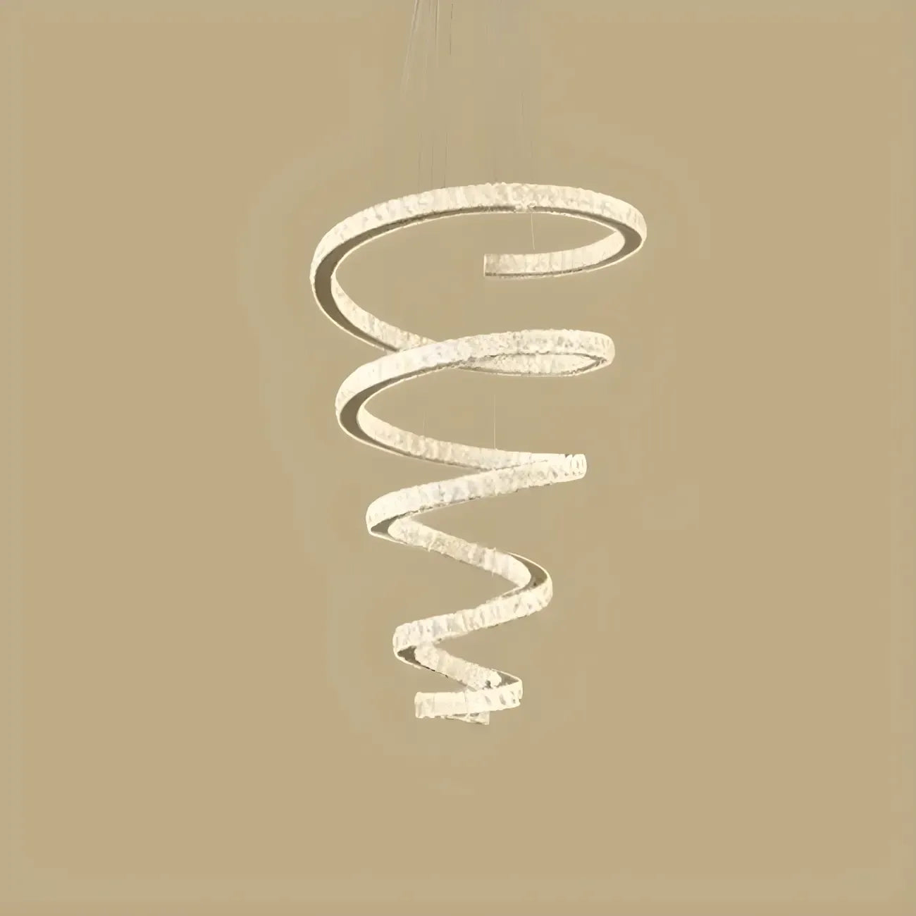 Grand lustre moderne à spirale LED en cristal et à plusieurs niveaux