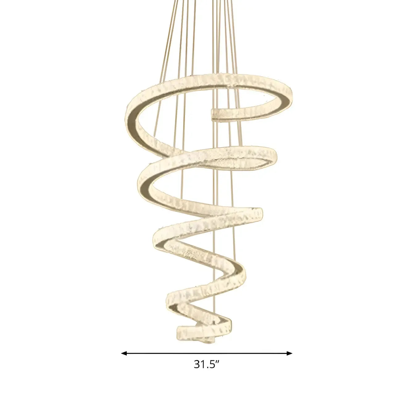 Grand lustre moderne à spirale LED en cristal et à plusieurs niveaux