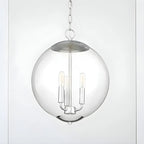 Mini lustre sphérique en verre transparent à 3 lumières