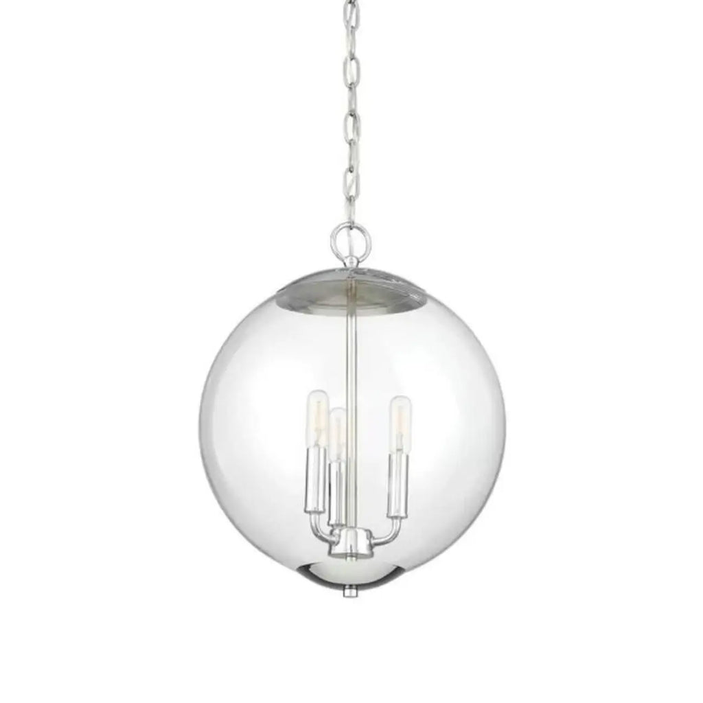 Mini lustre sphérique en verre transparent à 3 lumières