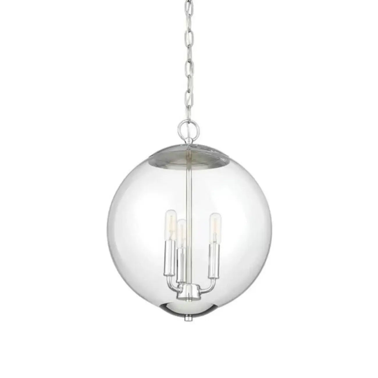 Mini lustre sphérique en verre transparent à 3 lumières