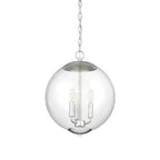 Mini lustre sphérique en verre transparent à 3 lumières