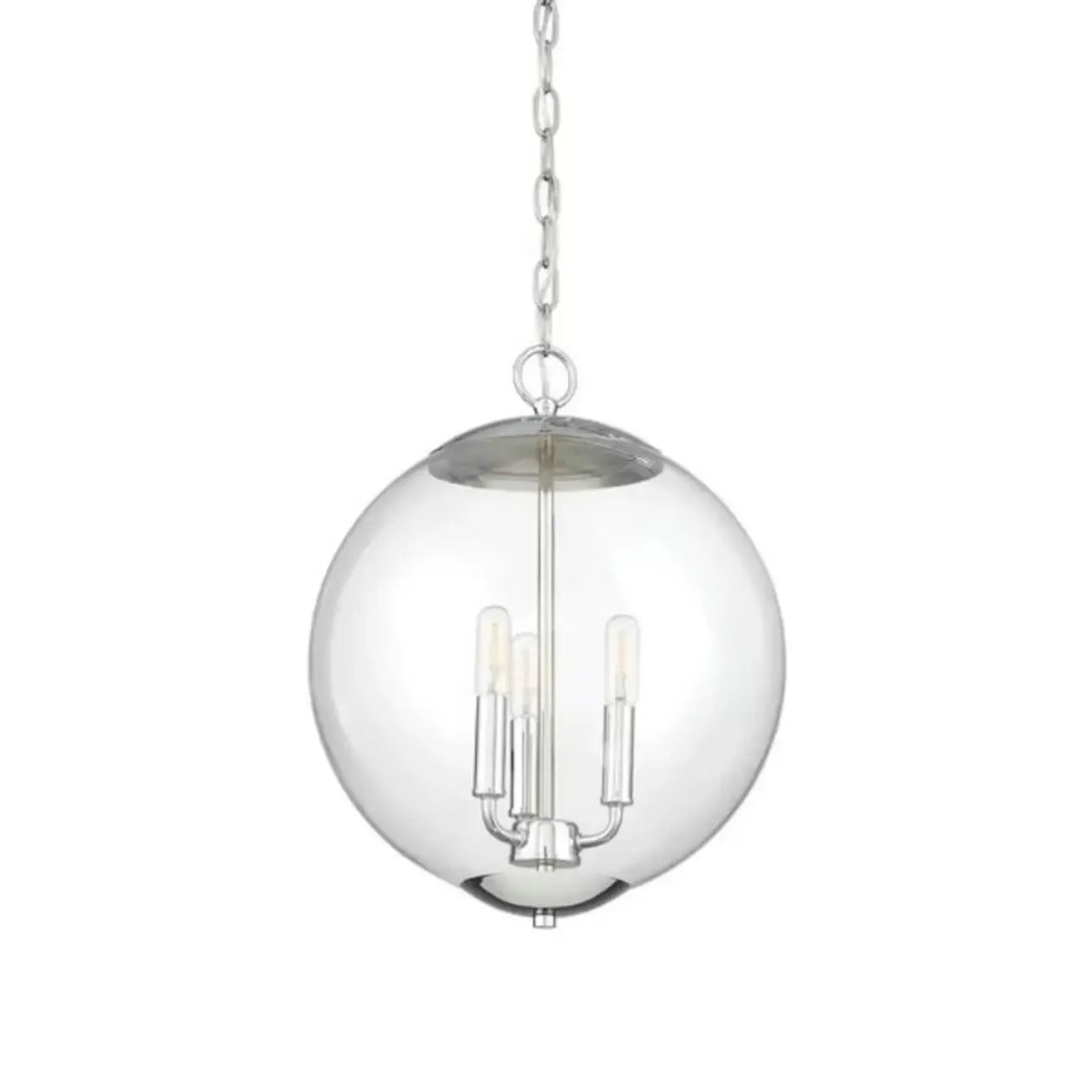 Mini lustre sphérique en verre transparent à 3 lumières
