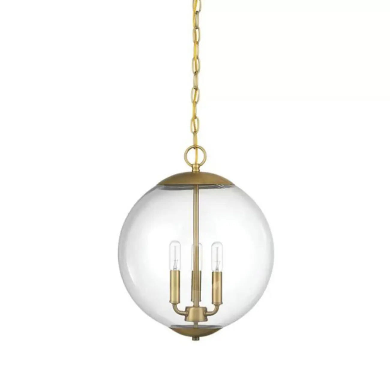 Mini lustre sphérique en verre transparent à 3 lumières