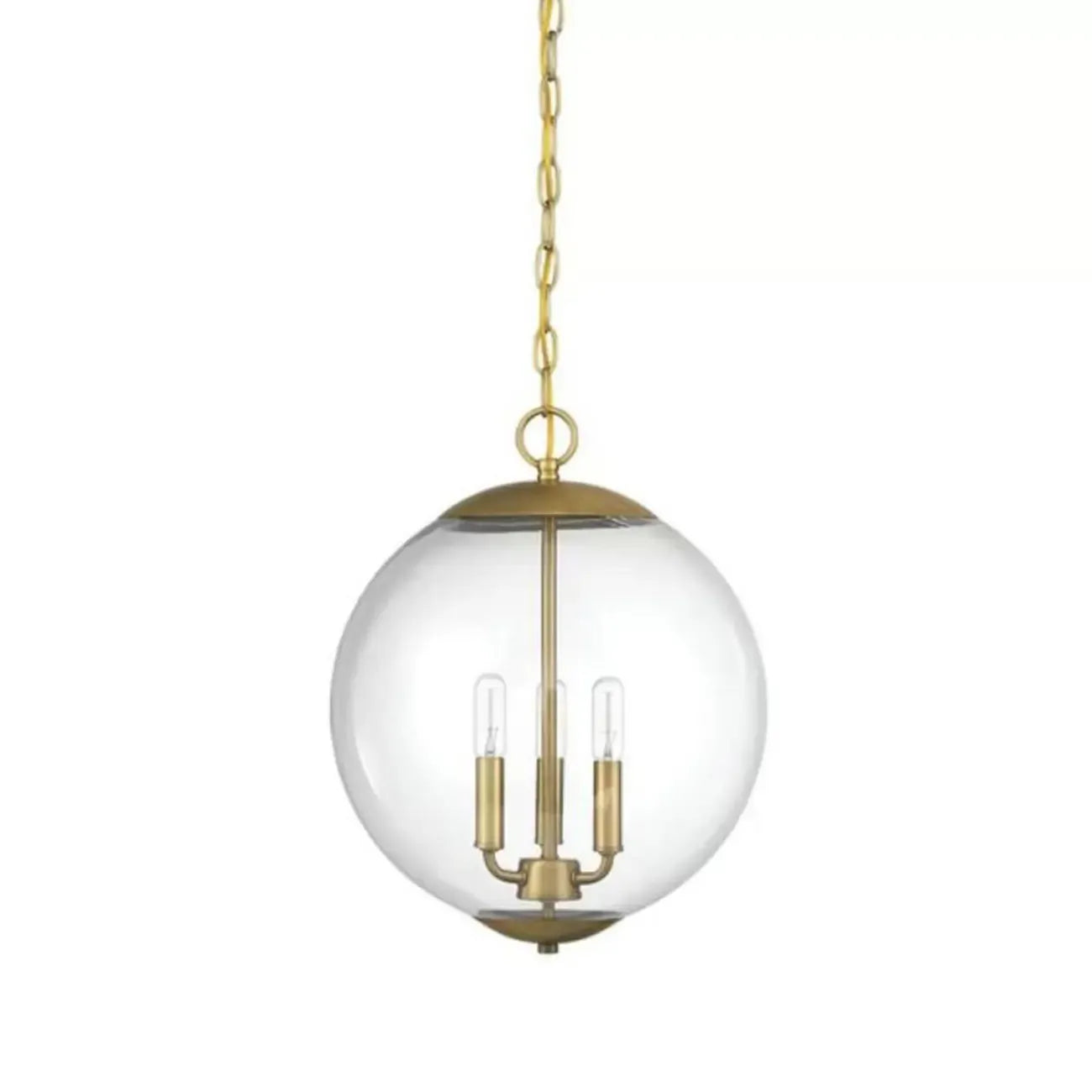 Mini lustre sphérique en verre transparent à 3 lumières