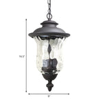 Suspensions extérieures industrielles en verre gris bronze à 3 lumières