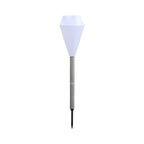 Élégantes lampes solaires LED blanches en forme de diamant pour allées de jardin
