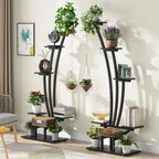 Support pour plantes d'intérieur, étagère à fleurs à 6 niveaux pour jardin - Lot de 2