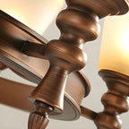 Lustre classique avec abat-jour givré beige café