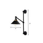 Applique murale à bras articulé avec base en métal noir