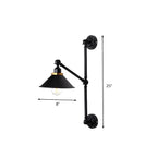 Applique murale à bras articulé avec base en métal noir