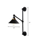 Applique murale à bras articulé avec base en métal noir