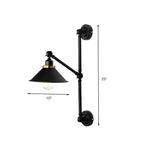 Applique murale à bras articulé avec base en métal noir