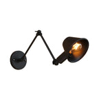 Applique da parete a LED industriale nera orientabile con braccio oscillante