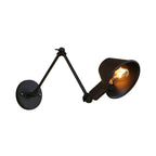 Applique da parete a LED industriale nera orientabile con braccio oscillante