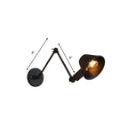 Applique da parete a LED industriale nera orientabile con braccio oscillante