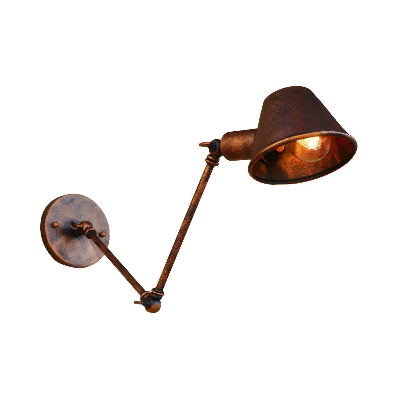 Applique da parete a LED industriale nera orientabile con braccio oscillante