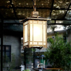 Suspension d'extérieur moderne en métal noir, design lanterne