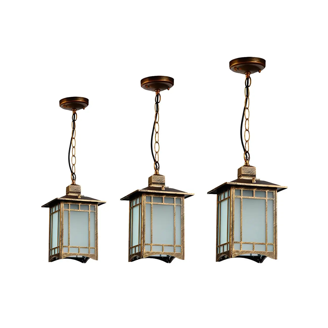 Suspension d'extérieur moderne en métal noir, design lanterne