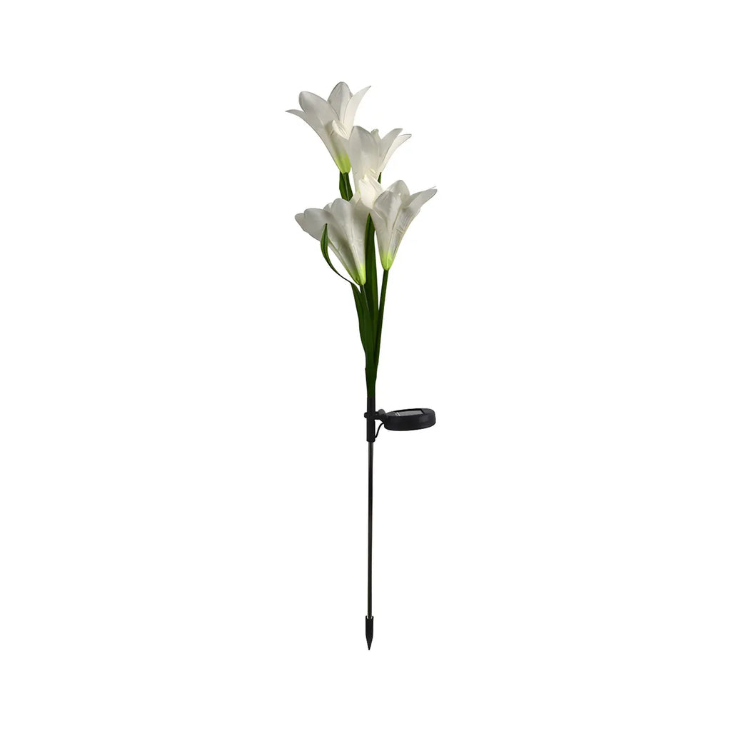 Éclairage solaire décoratif pour jardin avec lys artificiels