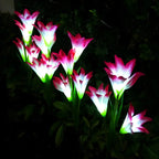 Éclairage solaire décoratif pour jardin avec lys artificiels